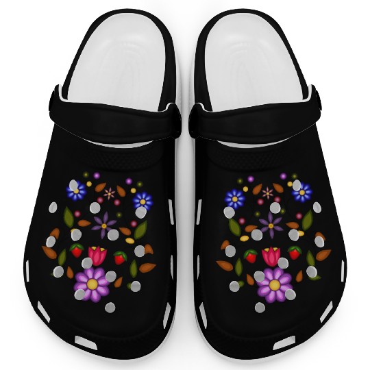 Native Ojibwe Floral with Anishinaabe Flowers Clogs