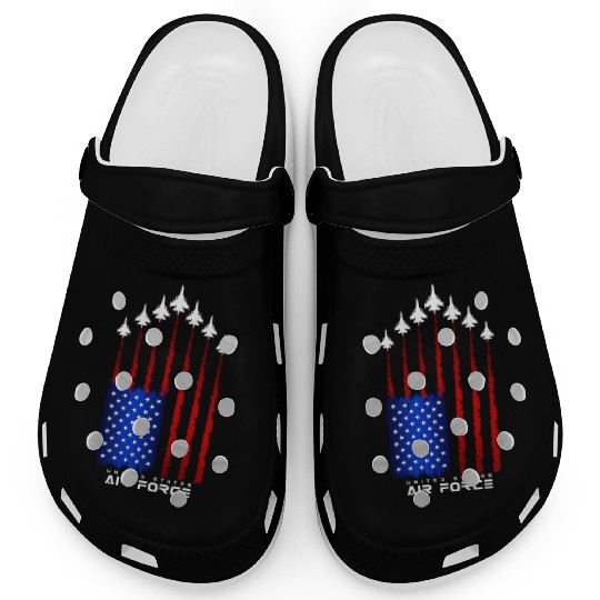 Air Force US Veterans 4th of July Clogs American