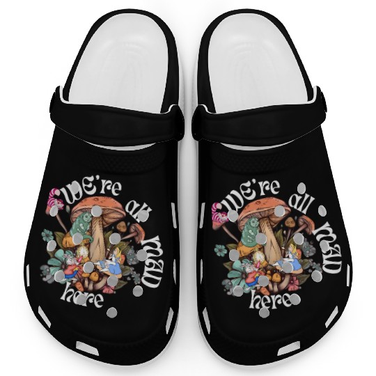 We're all Mad Here - Alice in Wonderland inspired Clogs