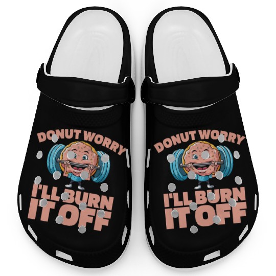 Fitness Donut Funny Donut Gym Clogs