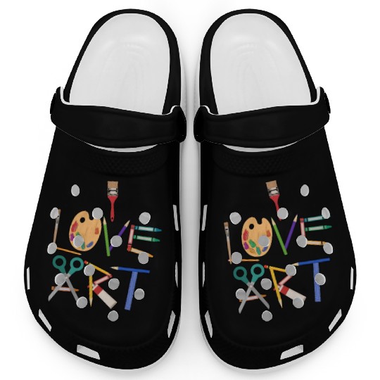 I Love Painting Teacher Drawing Clogs
