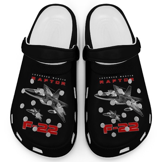 F-22 Raptor Fighterjet Us Air Force Warbird Clogs