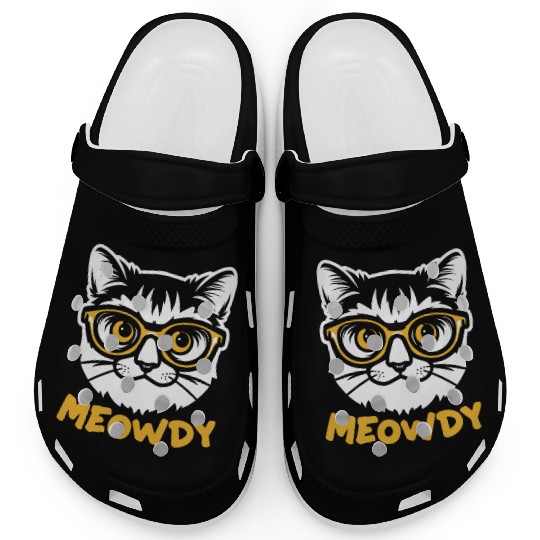 Meowdy Funny Kitty Michigan Gift Clogs