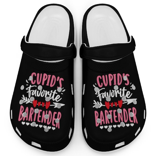 Cupid's Favorite Bartender Valentines Day Matching Clogs