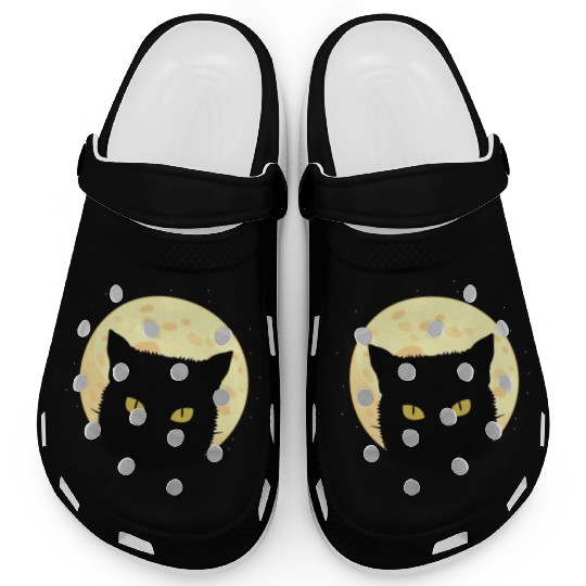 Cat Full Moon Cat Owner Gift Clogs