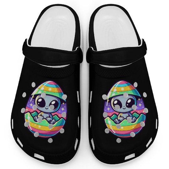 Alien Easter Egg Hatching: Colorful Surprise Clogs