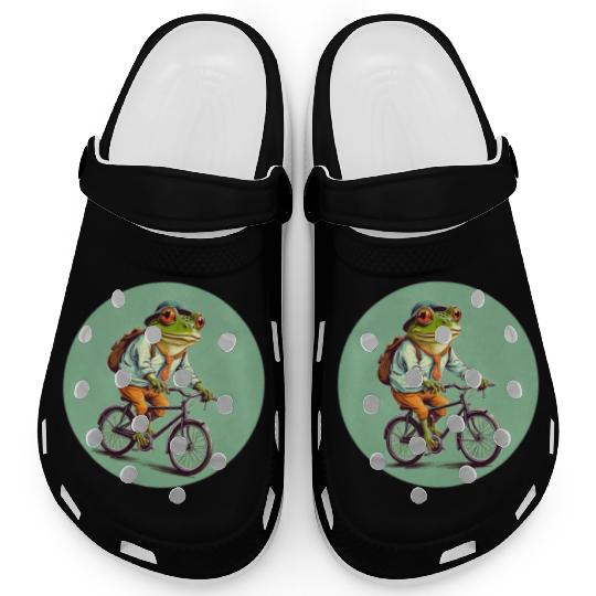 Frog Riding Bike Clogs