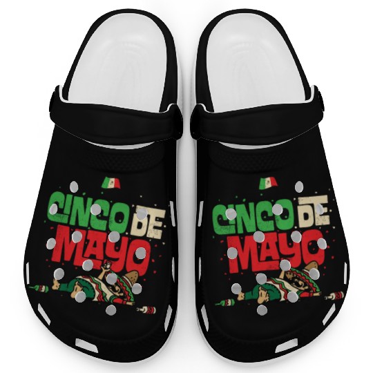 Cinco De Mayo May 5 Drunk Mexican Flag Clogs