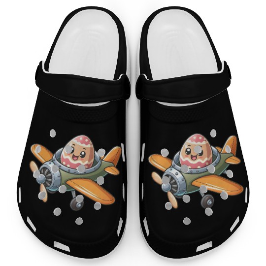 Easter Egg Airplane Pilot Design Clogs