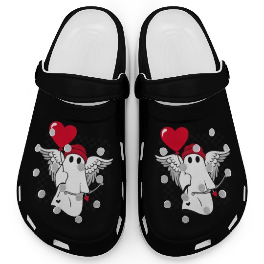 Valentine's Day Cupid Ghost Wings Heart Love Arro Clogs