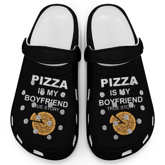 PIZZA is my Boyfriend - Girlfriend True Story Clogs