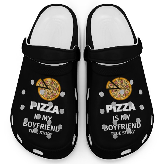 PIZZA is my Boyfriend - Girlfriend True Story Clogs
