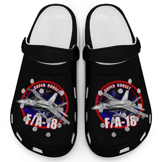 F18 Hornet Us Air Force Fighterjet Clogs