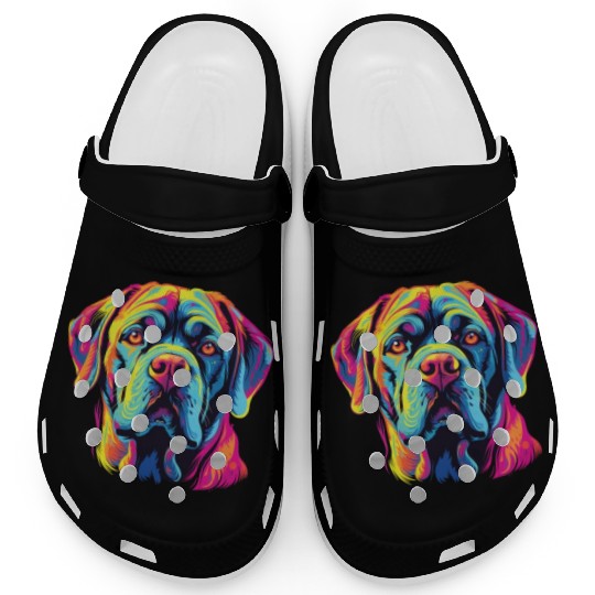 Watercolor Colorful Mastiff Clogs