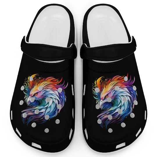 Cool Colorful Watercolor Phoenix Clogs