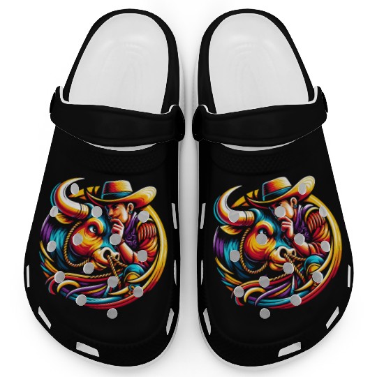 Rodeo Bull Riding Livestock Show Farmer Cattle Clogs