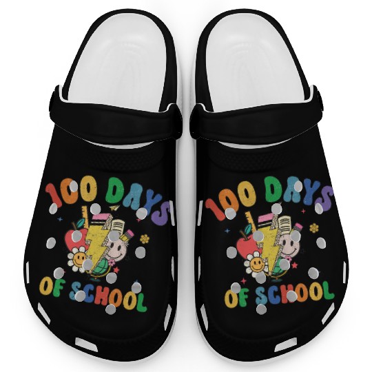 100 Days of School Retro Teacher Student Clogs
