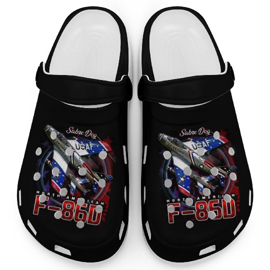F86D Sabre Dog Vintage Us Air Force Fighter Aircra Clogs
