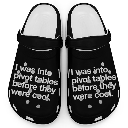 I WAS INTO PIVOT TABLES spreadsheet data excel acc Clogs
