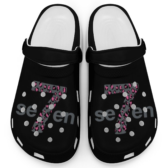 Seven in pink animal print Clogs