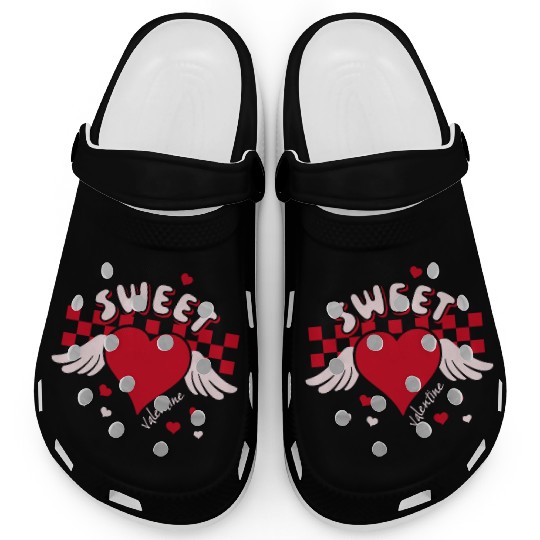 Sweet Valentine Valentine's Day Heart Cupid Wings Clogs
