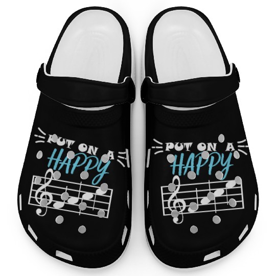 Put On A Happy Face musical notes Clogs