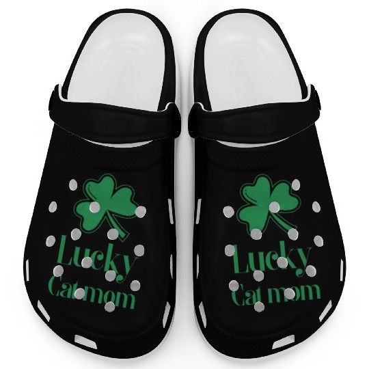 Lucky Cat Mom St Patrick's Day Clogs
