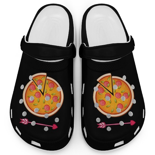 PIZZA is my valentine - Arrow Pointing Left Clogs