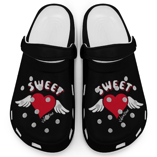 Sweet Valentine Valentine's Day Heart Cupid Wings Clogs