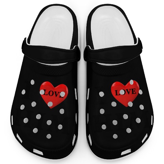 i love him Valentine's Day Clogs