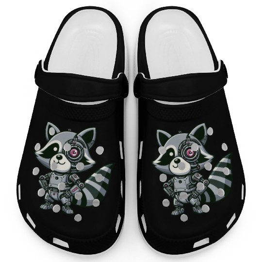 Cool Raccoon Robot Clogs