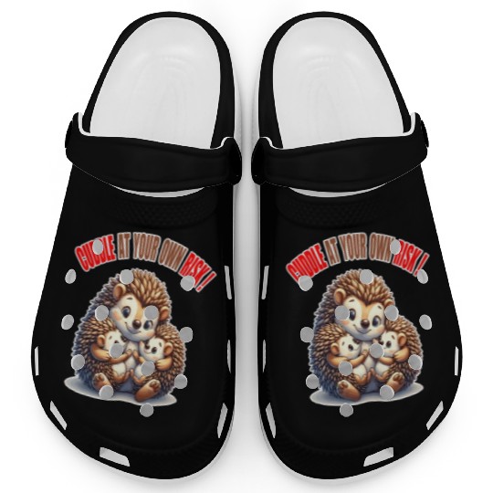 Hedgehog Family Hug, Cuddle Caution Cute Clogs