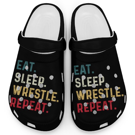 Eat Sleep Wrestle Repeat Boys Wrestling Clogs