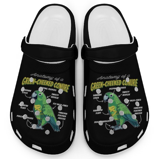 Green Cheeked Conure Anatomy Clogs