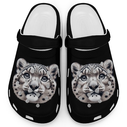 Snow Leopard Leopard White Leopard Clogs