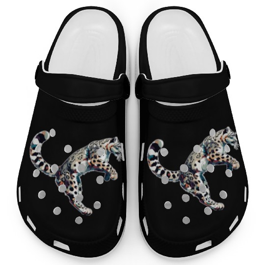 Snow Leopard Leopard White Leopard Clogs