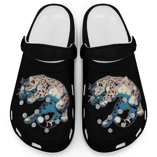 Snow Leopard Leopard White Leopard Clogs