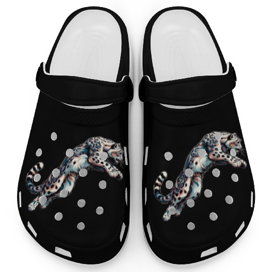 Snow Leopard Leopard White Leopard Clogs