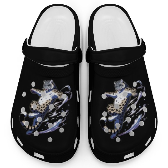 Snow Leopard Leopard White Leopard Clogs