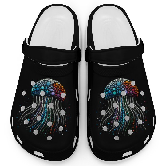 Neon Abyss - Jellyfish Pebble Art Clogs
