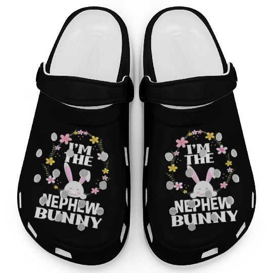 I Am Nephew Easter Bunny Flower Wreath Easter Clogs