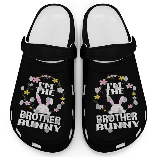 I Am Brother Easter Bunny Flower Wreath Easter Clogs