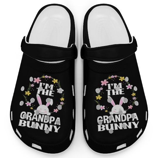 I Am Grandpa Easter Bunny Flower Wreath Easter Clogs