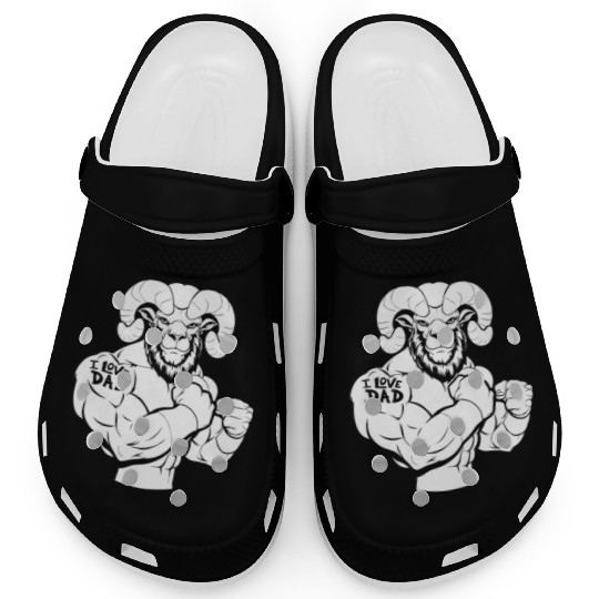 Sheep Biceps Tattoo I Love Dad Clogs