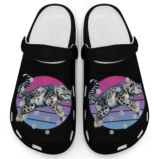Snow Leopard Leopard White Leopard Clogs