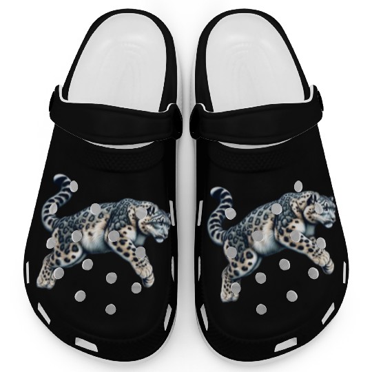 Snow Leopard Leopard White Leopard Clogs