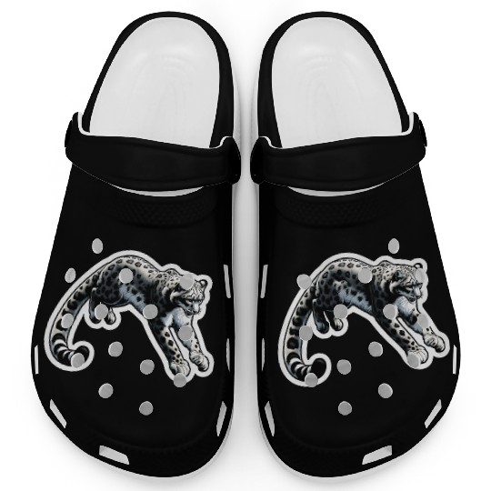 Snow Leopard Leopard White Leopard Clogs