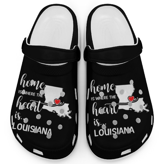 Louisiana Home Is Where Heart Is Cool Gift Clogs