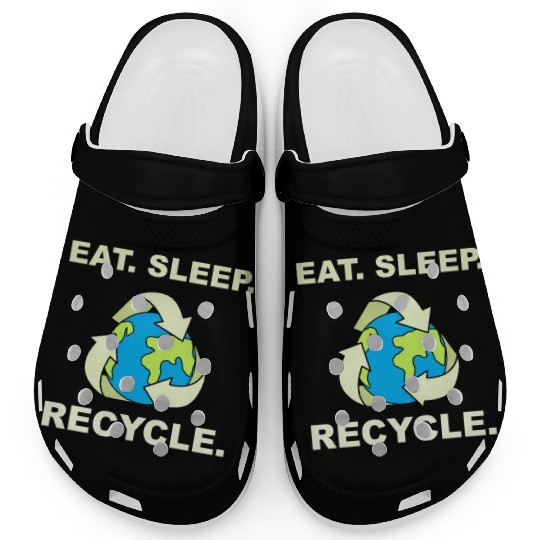 Eat Sleep Recycle Save Planet Earth Climate Change Clogs