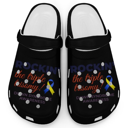 Down Syndrome Awareness Triple Trisomy Rock Clogs